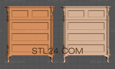 Chests of drawers (Classic rectangular boxes, KMD_0158) 3D models for cnc